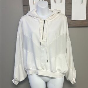 Victoria’s Secret Cream Hooded Pullover Zip Up Sweatshirt-Medium